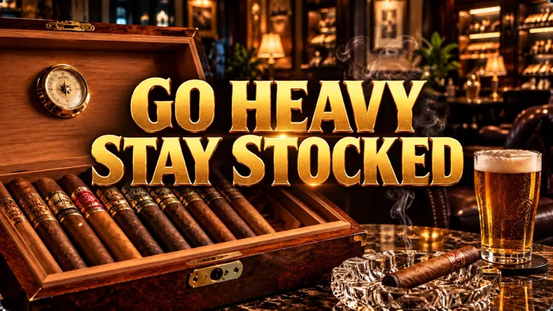 Go heavy, stay stocked: an open box of cigars