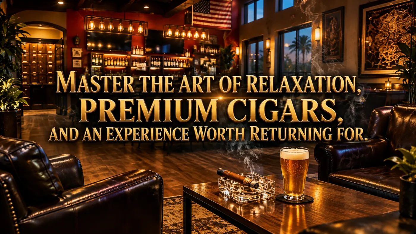 Leather chairs, a cold beer and a cigar in an ashtray: master the art of relaxation